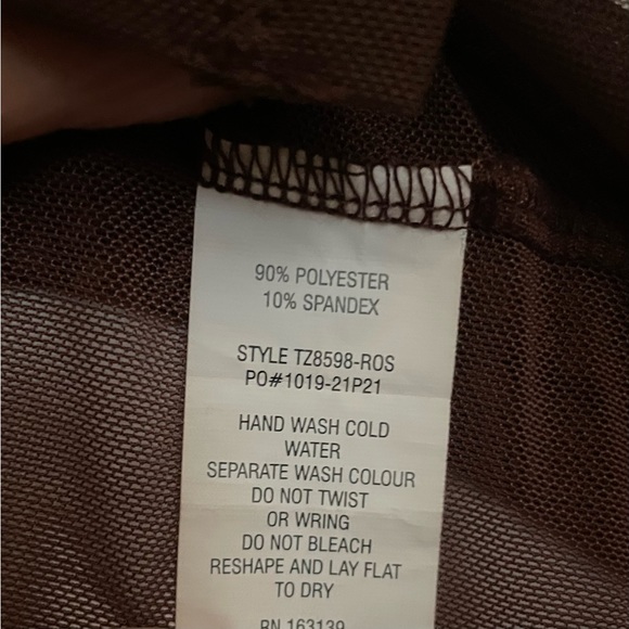 Brown mesh button up long sleeve - Picture 4 of 4